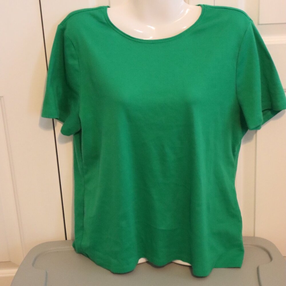 Talbots The Talbots Tee Green Soft Short Sleeve 100% Pima Cotton Size XL